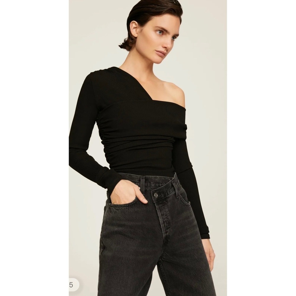 AGOLDE Hip & Trending High-Rise Criss Cross Black Straight Leg Jeans W29 Denim